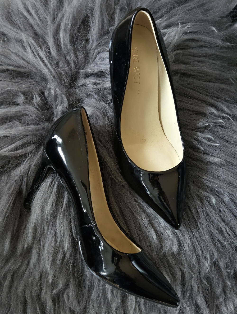 Nine West Black Patent Pointed-Toe Pumps